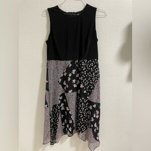 DKNY Black Dress with Floral Accents